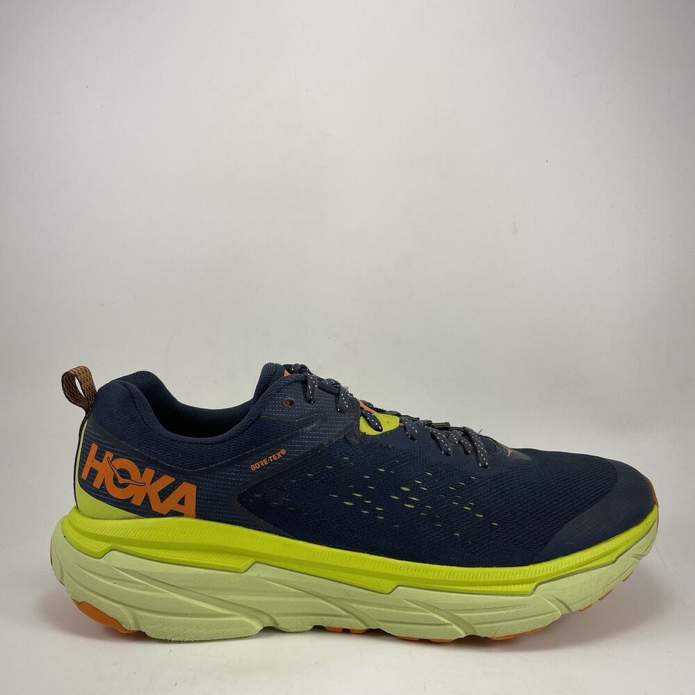 Hoka Challenger ATR 6 GTX Running Shoes Mens Size 13 GoreTex Deep Blue/Saffron